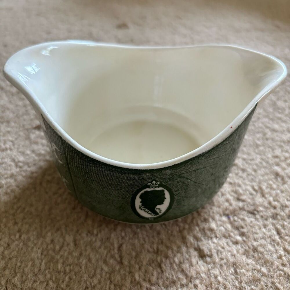 Royal China Colonial Homestead 1950’s Green & White Gravy Boat